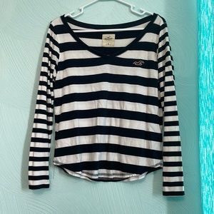 Hollister navy and white striped T-shirt